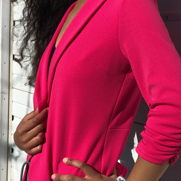 Pink Magenta Jacket Button Classic 3/4 Sleeve - Picture 3 of 4
